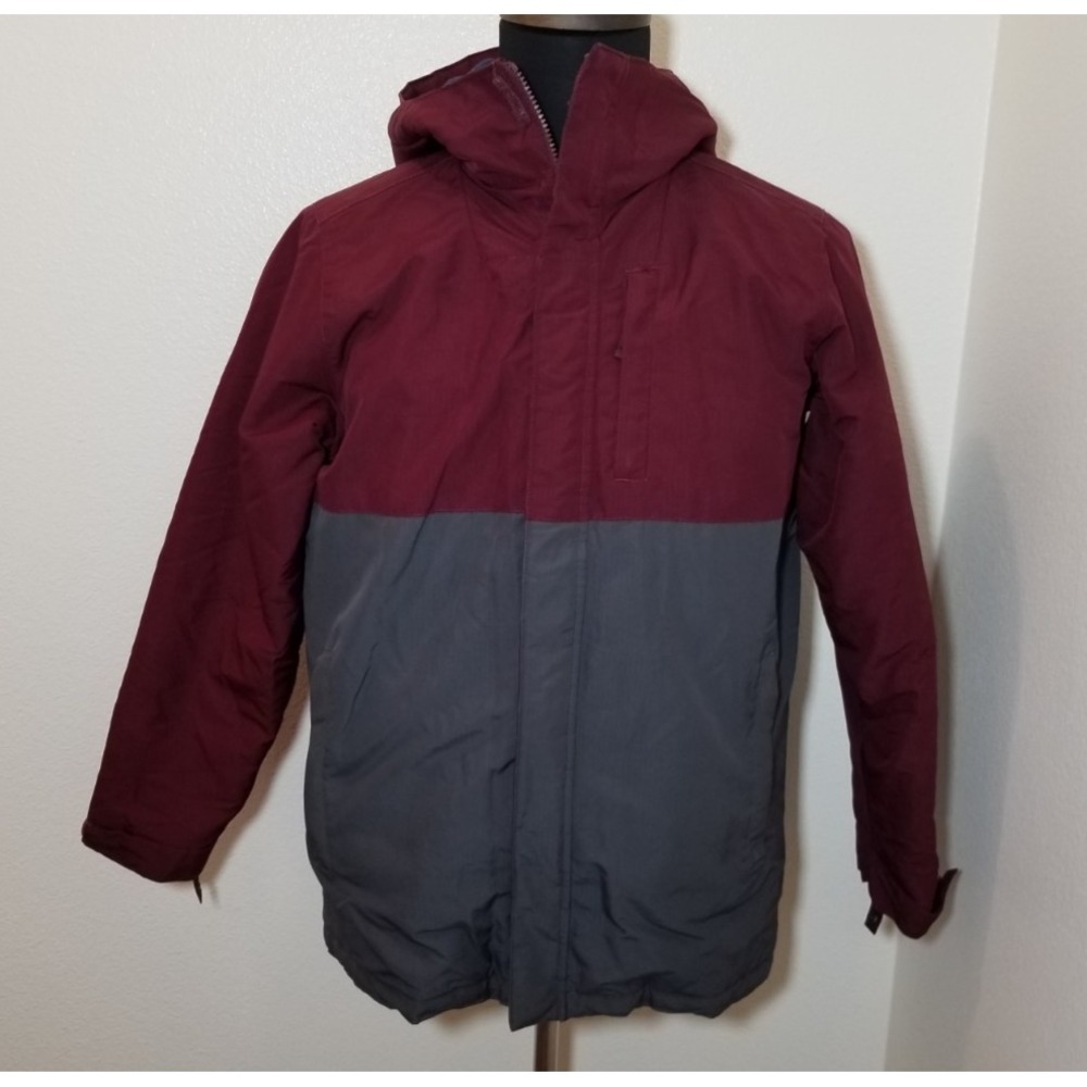The Children's Place Boys Burgundy Gray Jacket XXL Warm Double Zipper Winter